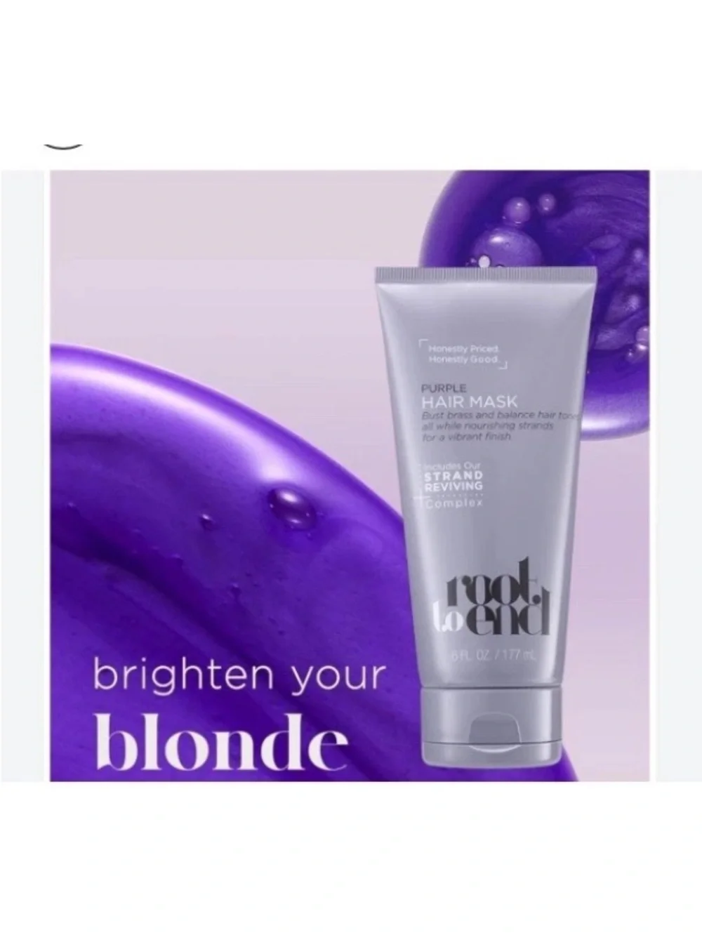 New Root To End Purple Hair Mask Repair Blondes Strand Reviving Complex No Brass
